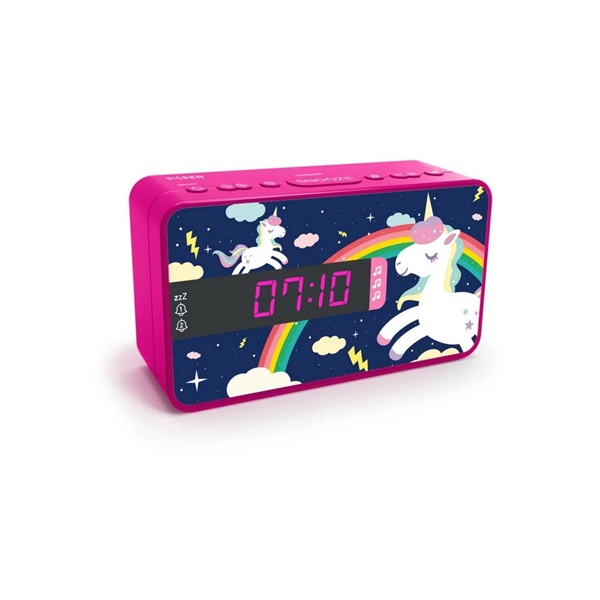 Bigben Kids Unicorn Dual ébresztőóra cserélhető előlappal