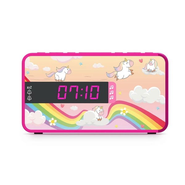 Bigben Kids Unicorn Dual ébresztőóra cserélhető előlappal