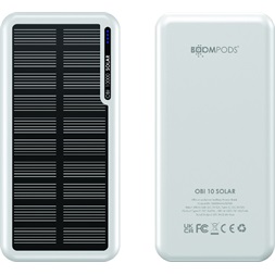 Boompods Obi Solar fehér 10 000 mAh powerbank