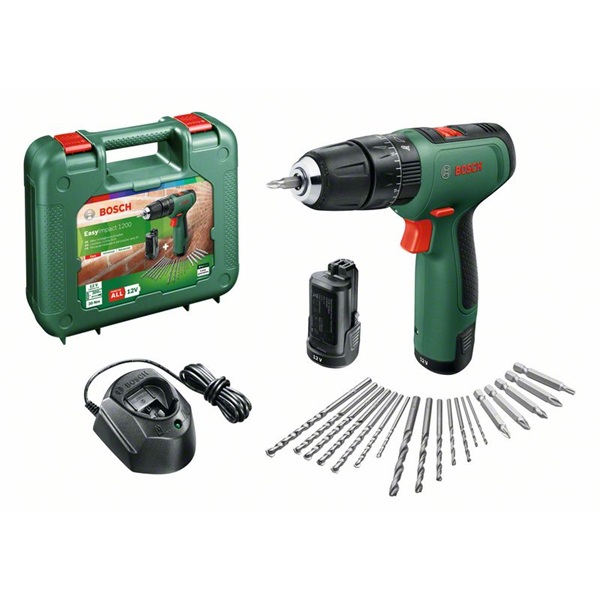 Bosch 06039D3105 EasyImpact 1200 12V 2x1,5Ah akkus ütvefúró-csavarozó készlet