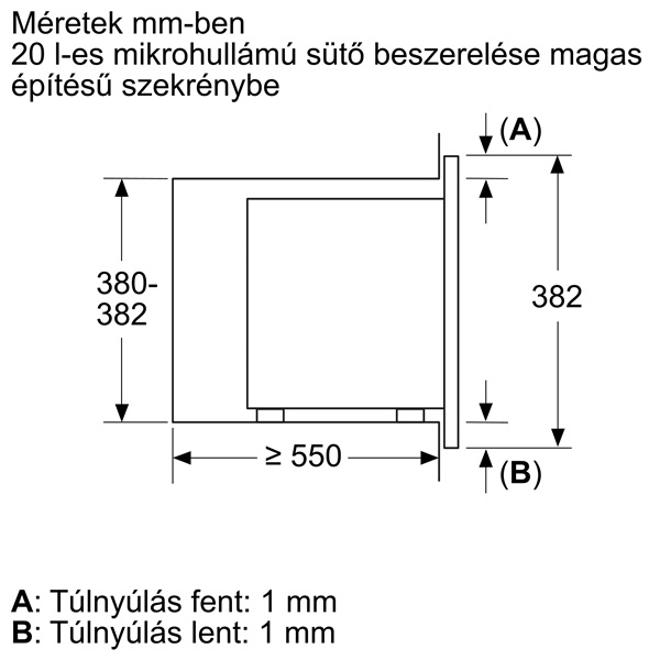 Bosch BFL623MB3 fekete beépíthető mikrohullámú sütő