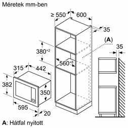 Bosch BFL623MB3 fekete beépíthető mikrohullámú sütő