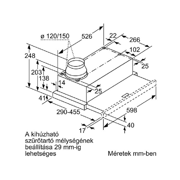 Bosch DFL064W53 kihúzható páraelszívó