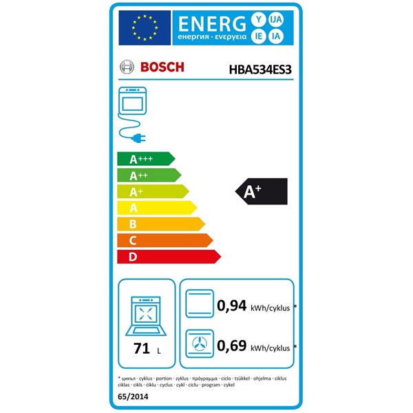 Bosch HBA534ES3 inox/fekete beépíthető sütő