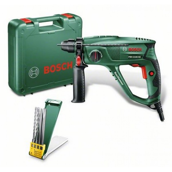 Bosch PBH 2100 RE fúrókalapács + 2 db fúró, 2 db véső