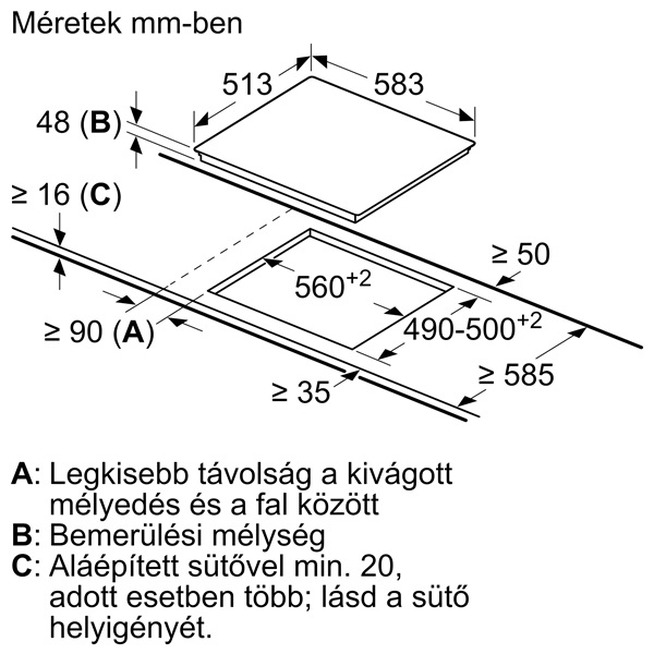 Bosch PKE645BA2E beépíthető üvegkerámia főzőlap