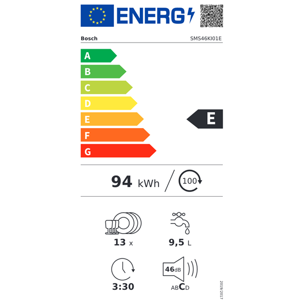 Bosch SMS46KI01E inox 13 terítékes mosogatógép