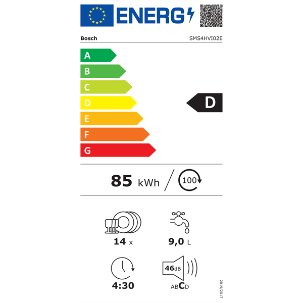 Bosch SMS4HVI02E 14 terítékes inox mosogatógép