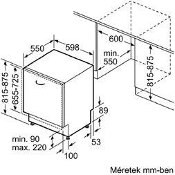 Bosch SMV4EVX04E beépíthető 13 terítékes mosogatógép