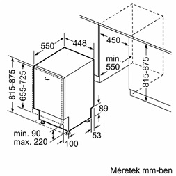 Bosch SPV4HMX10E keskeny 10 terítékes beépíthető mosogatógép