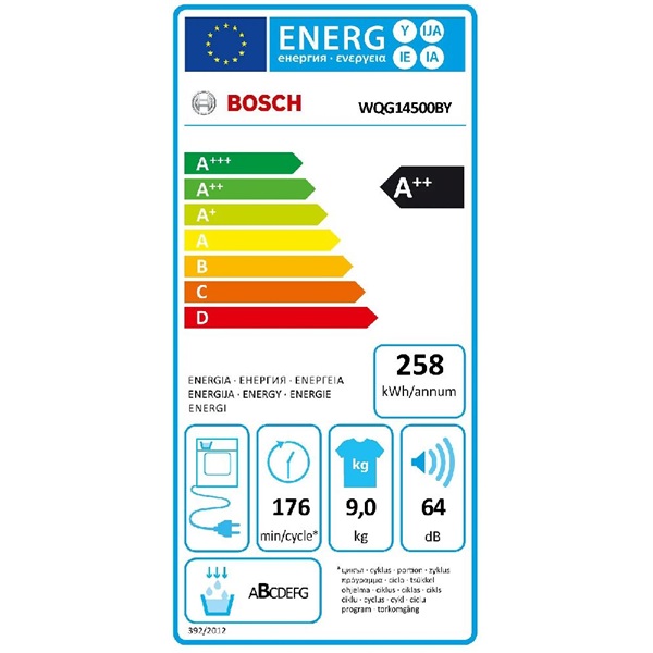 Bosch WQG14500BY hőszivattyús szárítógép 9 kg