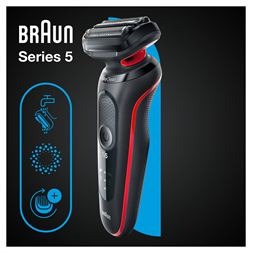 Braun 51-R1000S fekete-piros akkumulátoros férfi borotva