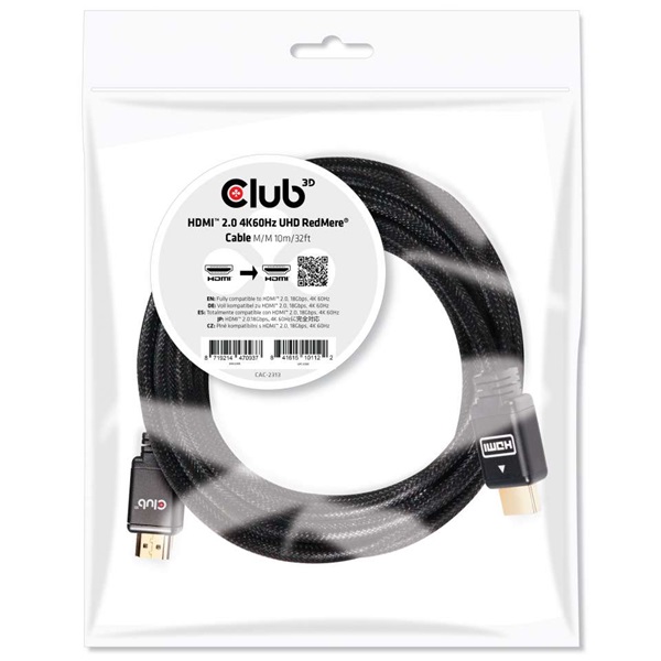 CLUB3D HDMI 2.0 - HDMI 2.0 UHD RedMere 10m kábel