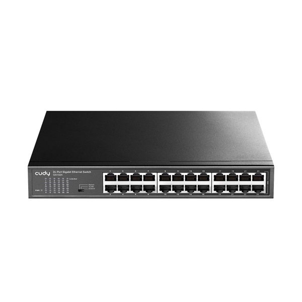 CUDY GS1024 24 portos Gigabit, VLAN/Extend mód, fém ház, fekete asztali Switch