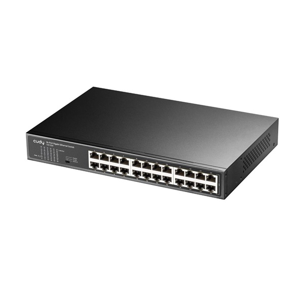 CUDY GS1024 24 portos Gigabit, VLAN/Extend mód, fém ház, fekete asztali Switch