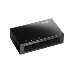 CUDY GS105 5 portos Gigabit, fém ház, fekete asztali Switch