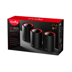 CUDY M3000(2-Pack) kétsávos AX3000 WIFI6 MESH fekete 2,5 gigabit router (2db-os szett)