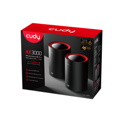 CUDY M3000(2-Pack) kétsávos AX3000 WIFI6 MESH fekete 2,5 gigabit router (2db-os szett)