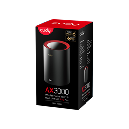 CUDY M3000(2-Pack) kétsávos AX3000 WIFI6 MESH fekete 2,5 gigabit router (2db-os szett)