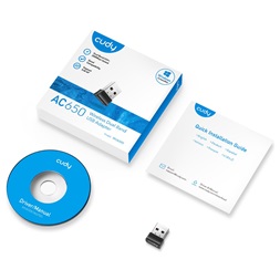 CUDY WU650 kétsávos AC650 WIFI USB mini fekete adapter