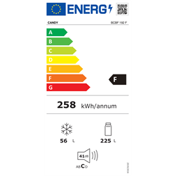 Candy BCBF 192 F beépíthető alulfagyasztós hűtőszekrény