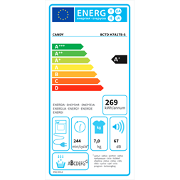 Candy BCTD H7A1TE-S beépíthető 7 kg hőszivattyús szárítógép