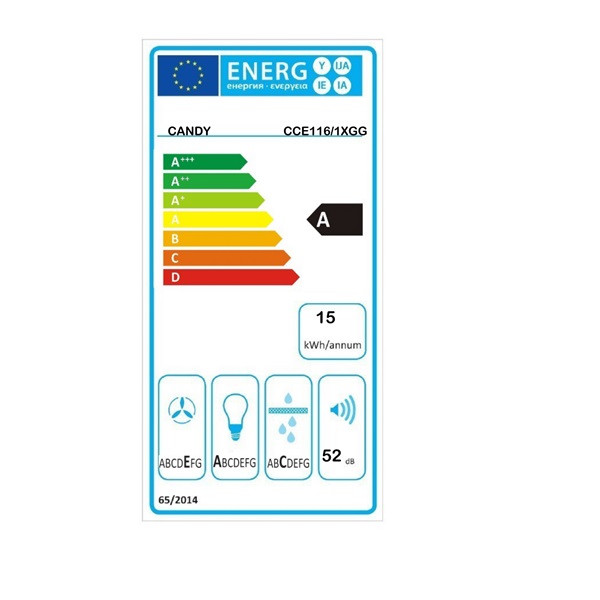 Candy CCE116/1XGG beépíthető páraelszívó
