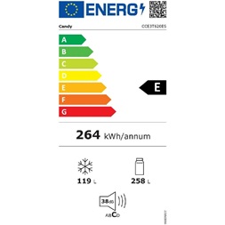 Candy CCE3T620ES alulfagyasztós ezüst hűtőszekrény