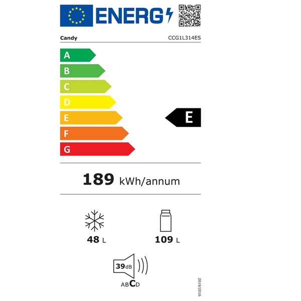 Candy CCG1L314ES inox alulfagyasztós hűtőszekrény