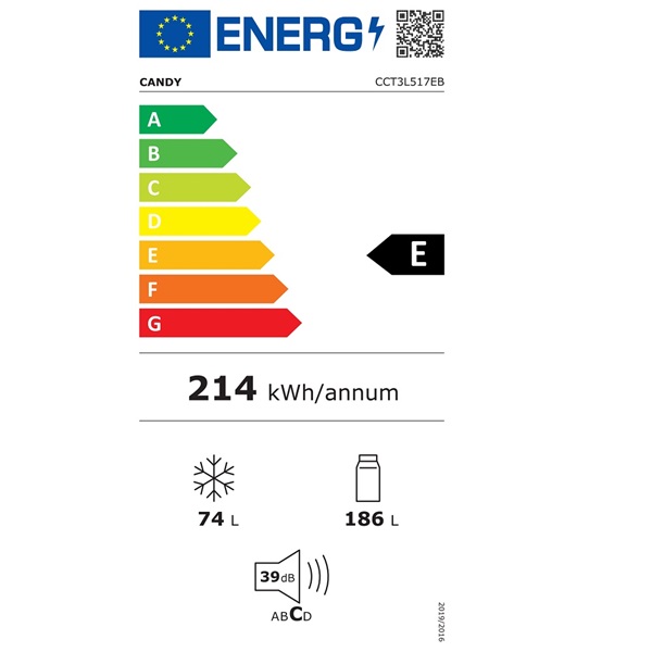 Candy CCT3L517EB alulfagyasztós hűtőszekrény
