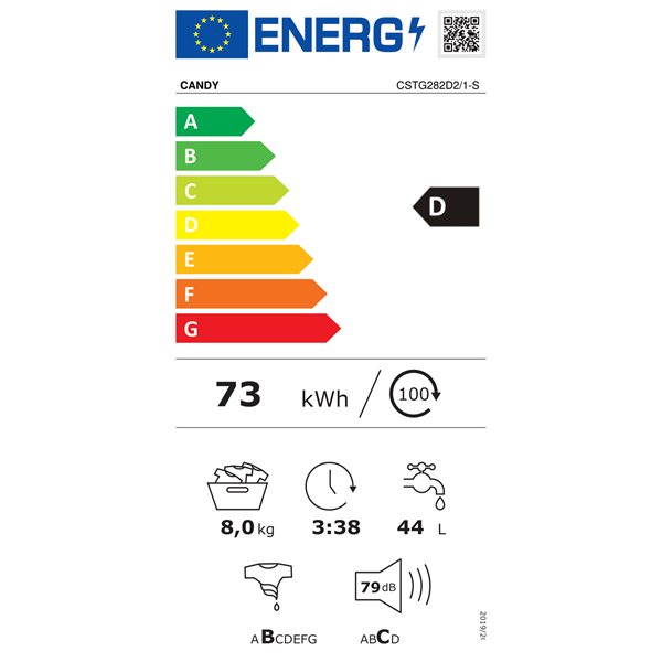 Candy CSTG282D2/1-S felültöltős mosógép