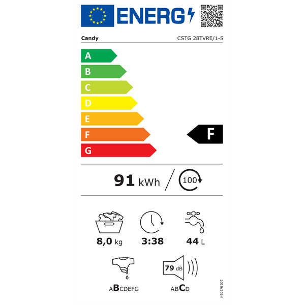 Candy CSTG 28TVRE/1-S ezüst felültöltős mosógép