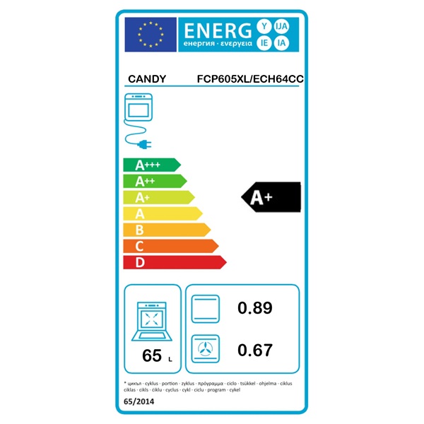 Candy FCP605XL/ECH64CC inox beépíthető kerámia főzőlapos sütő