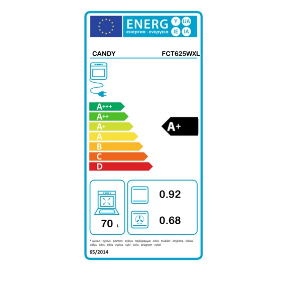 Candy FCT625WXL fehér beépíthető multifunkciós sütő