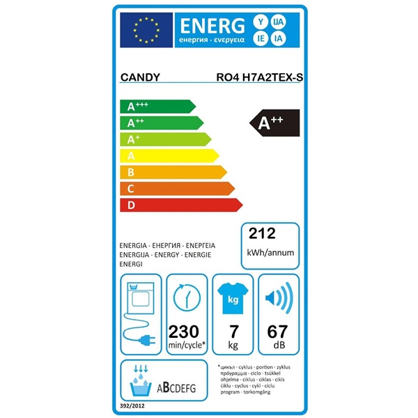 Candy RO4H7A2TEX-S keskeny 7 kg hőszivattyús szárítógép