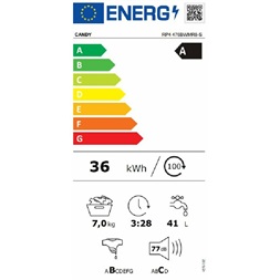 Candy RP4 476BWMR8-S keskeny 7 kg elöltöltős mosógép