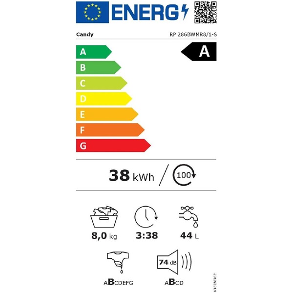 Candy RP 286BWMR8/1-S elöltöltős mosógép