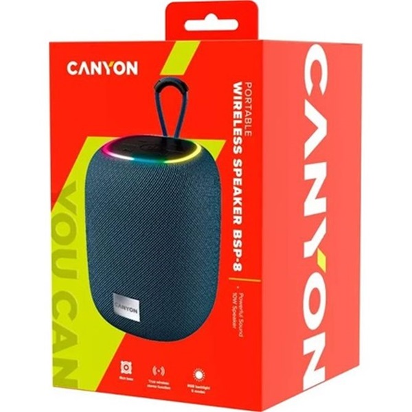 Canyon BSP-8 1800mAh hordozható Bluetooth szürke hangszóró