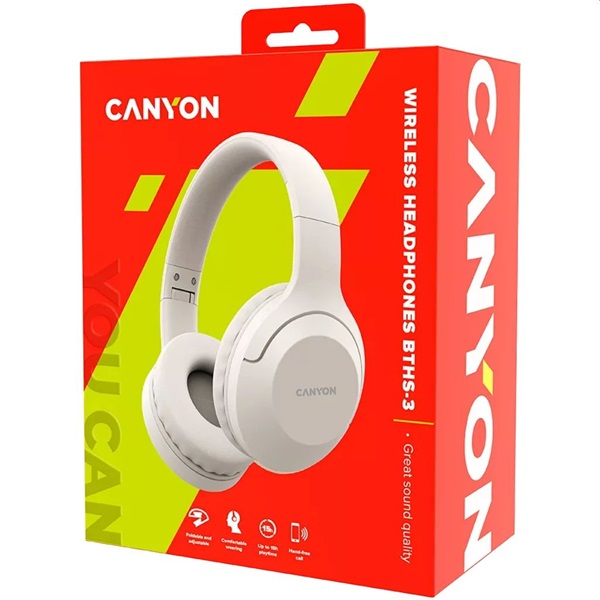 Canyon BTHS-3 Beige Bluetooth fejhallgató