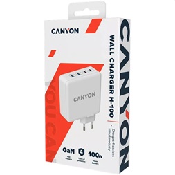 Canyon CND-CHA100W01 GaN PD 100W QC 3.0 30W fehér hálózati adapter