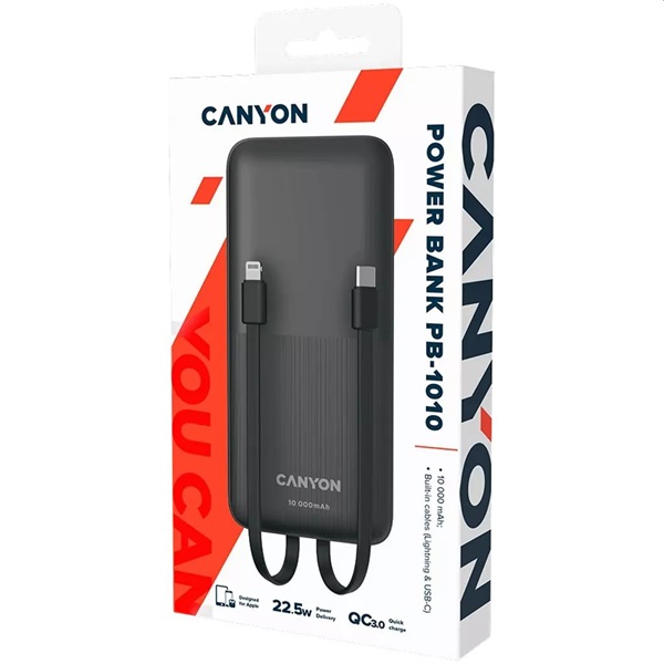 Canyon CNE-CPB1010B 10000mAh fekete powerbank