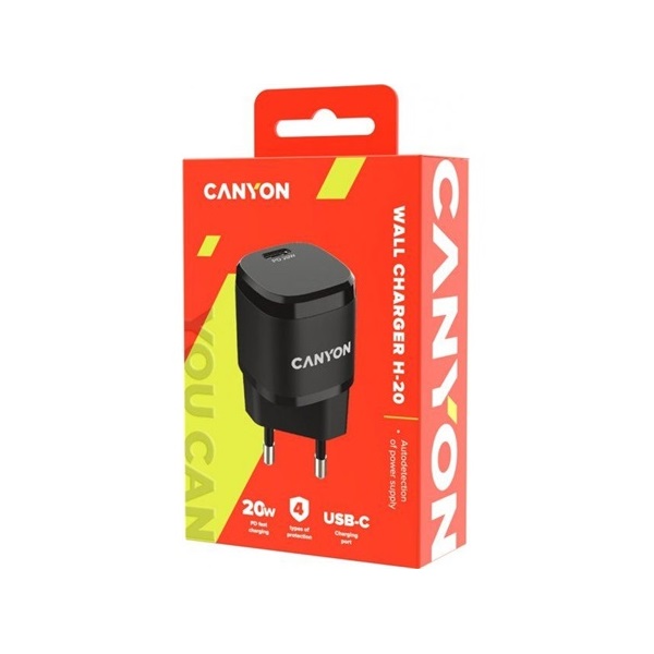 Canyon H-20-05 Mini 20W univerzális hálózati töltő adapter fekete