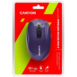 Canyon MW-9 optikai Bluetooth / vezeték nélküli egér lila-fekete