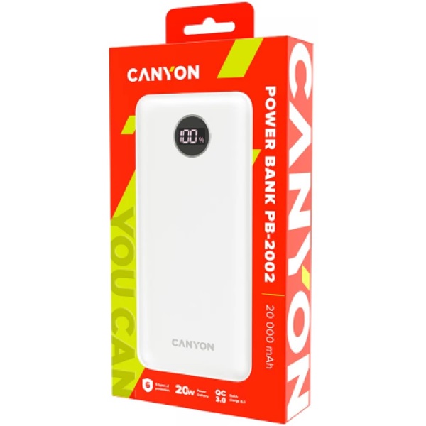 Canyon PB-2002 20000mAh LiPo fehér power bank