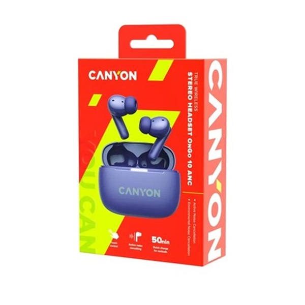 Canyon TWS-10 True Wireless Bluetooth lila fülhallgató