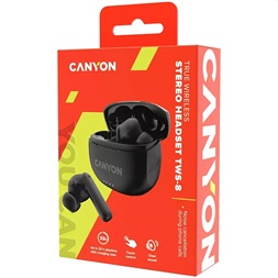 Canyon TWS-8 True Wireless Bluetooth fekete fülhallgató