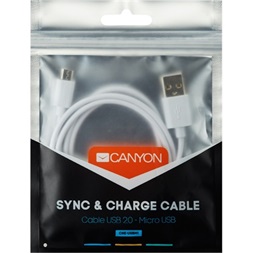 Canyon USB 2.0 A -> USB 2.0 micro B M/M adatkábel 1m fehér