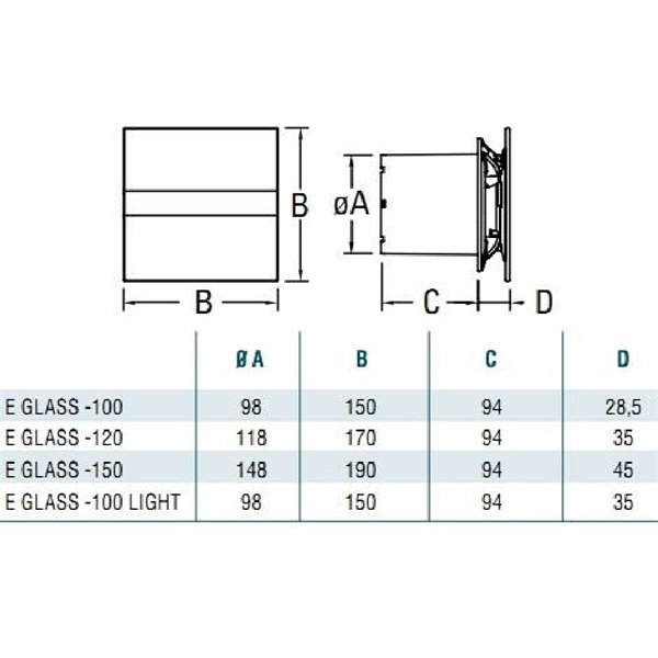 Cata E-100 GSTH szellőző ventilátor