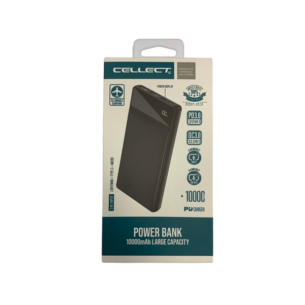 Cellect PR132 PD20W 10000mAh fekete power bank