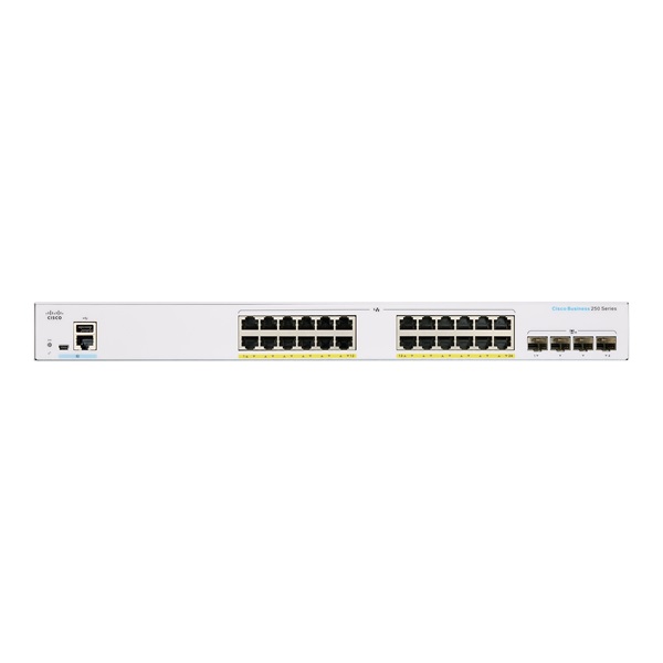 Cisco CBS250-24T-4X 24x GbE LAN 4x SFP+ port L2 menedzselhető switch